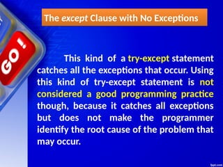 Chapter 3 Exceptional Handling.all notes | PPTX
