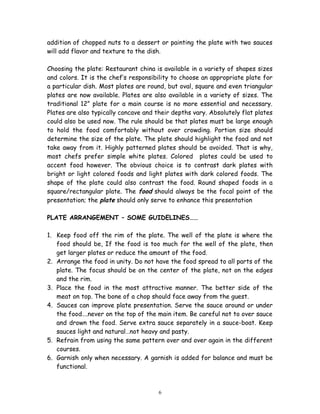 Culinary Point Rule Chapter 3 food presentation | DOC