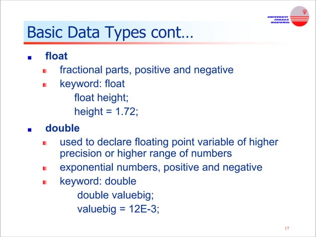 Fundamental of C Programming Language and Basic Input/Output Function | PPT