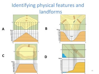 Identifying physical features and
landforms
16
A B
C D
 