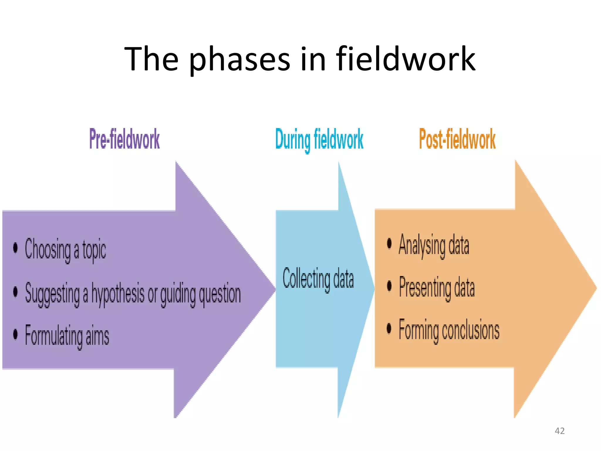 The phases in fieldwork 
42 
 