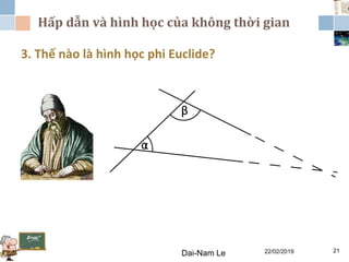 Hấp dẫn và hình học của không thời gian
22/02/2019Dai-Nam Le 21
3. Thế nào là hình học phi Euclide?
 