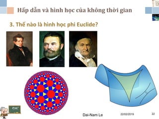 Hấp dẫn và hình học của không thời gian
22/02/2019Dai-Nam Le 22
3. Thế nào là hình học phi Euclide?
 
