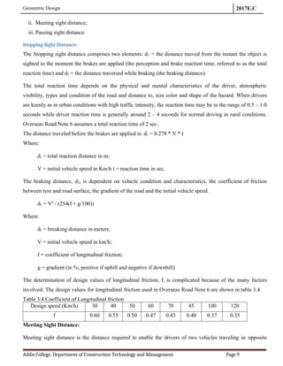 Sight Distance Highway Engineering Chapter 3 Highway Geometric Design.docx