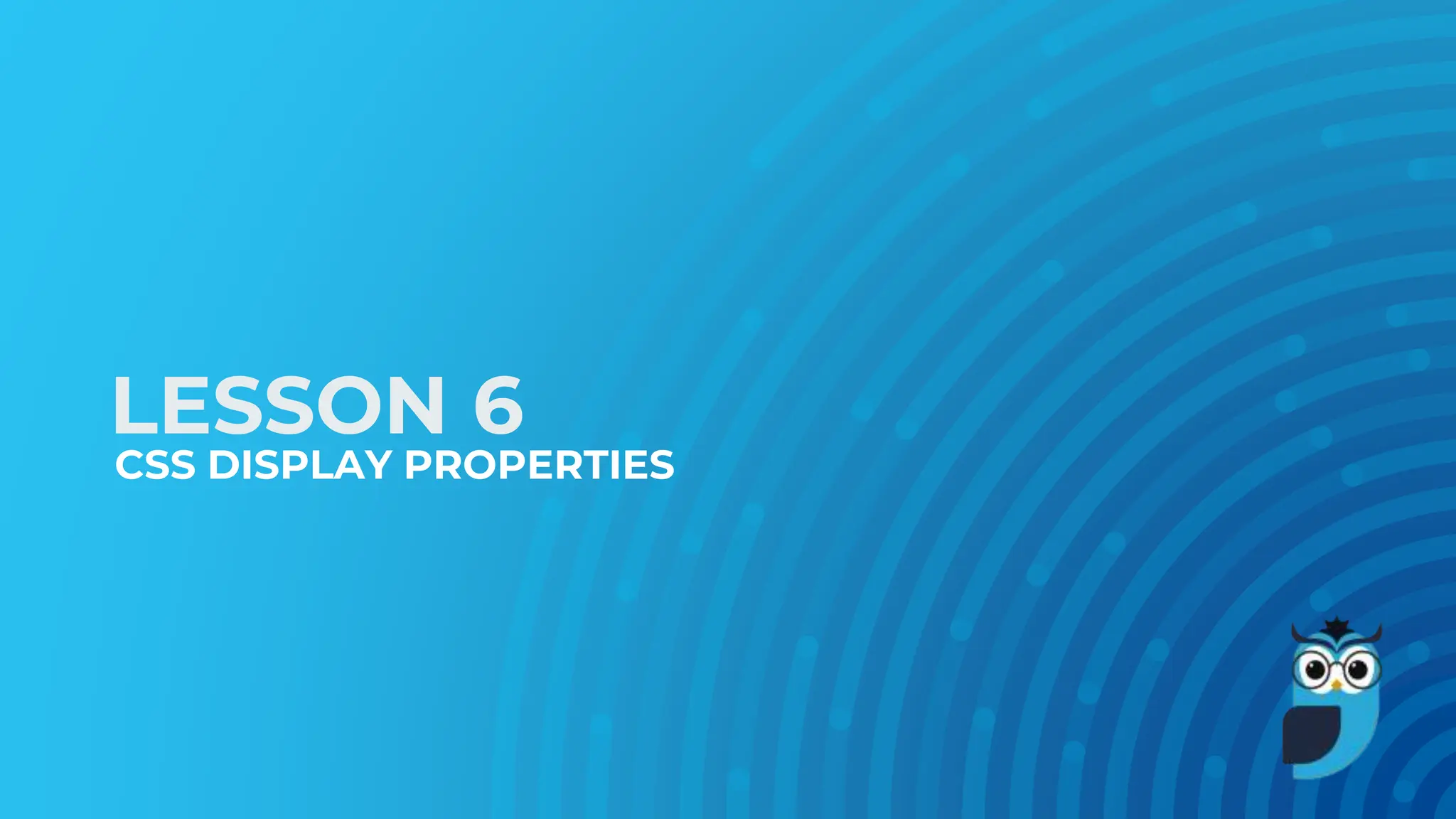LESSON 6
CSS DISPLAY PROPERTIES
 