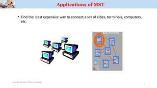 Applications of MST
• Find the least expensive way to connect a set of cities, terminals, computers,
etc.
Compiled by: Elias M.(PhD candidate.)
7
 
