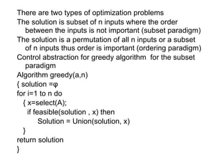 ppt algorithm design methods greedy algorithm... Design and analysis of algorithams GREEDY METHOD.ppt