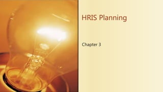 Chapter 3
HRIS Planning
 