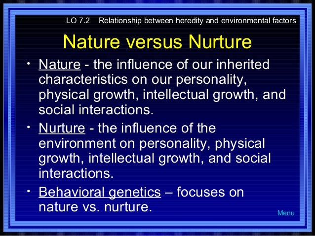 What are the differences between heredity and environmental factors?