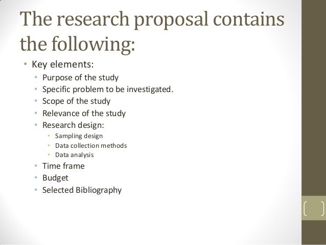 Problems in research proposal