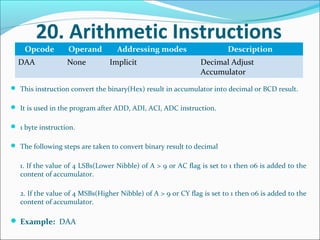 INTEL 8085 DATA FORMAT AND INSTRUCTIONS | PDF