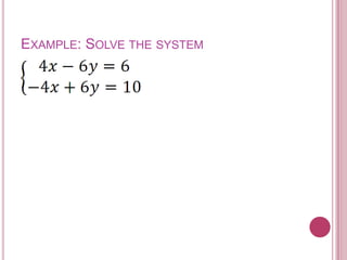 Example: Solve the system