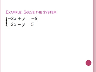 Example: Solve the system