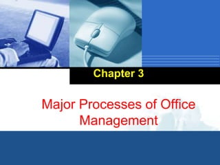 Company
LOGO
Chapter 3
Major Processes of Office
Management
 