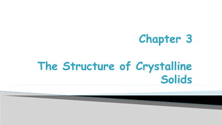 Comprehensive Overview of Crystalline Solids Structure and Properties ...