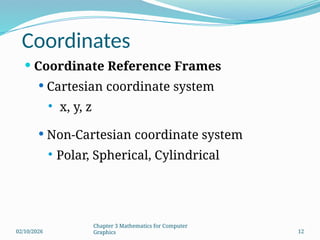 Chapter 3 Maths for Computer Graphics Chapter 3 Mathematics for ...