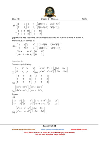 Chapter 3 matrices | PDF