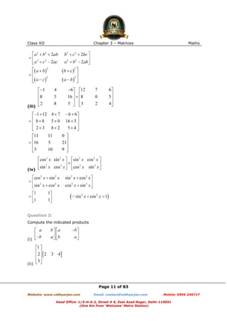 Matrices Chapter Chapter 3 matrices | PDF