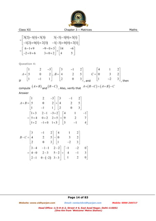 Chapter 3 matrices | PDF
