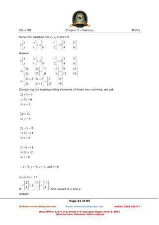 Chapter 3 matrices | PDF
