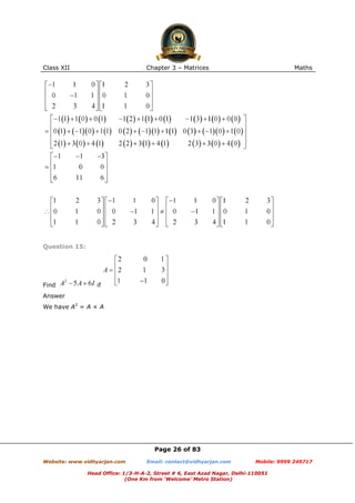 Matrices Chapter Chapter 3 matrices | PDF