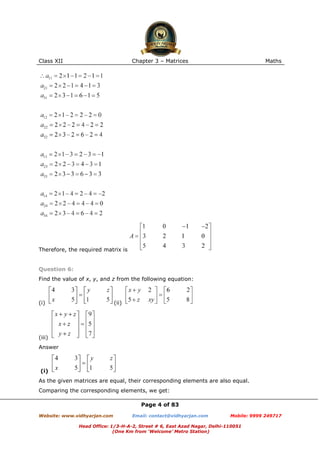 Chapter 3 matrices | PDF