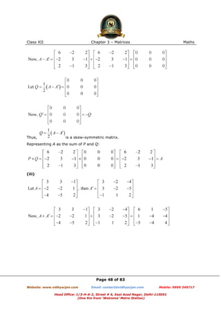 Matrices Chapter Chapter 3 matrices | PDF