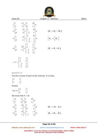 Matrices Chapter Chapter 3 matrices | PDF