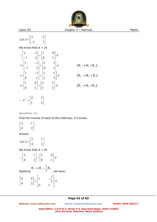 Chapter 3 matrices | PDF
