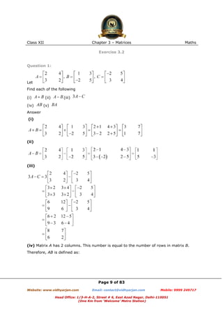 Chapter 3 matrices | PDF