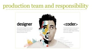 production team and responsibility
 