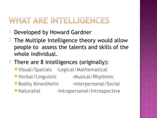 Chapter 3 multiple intelligence | PPT