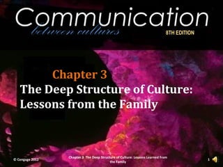 Communication
 between cultures                                                            8TH EDITION




        Chapter 3
   The Deep Structure of Culture:
   Lessons from the Family



                 Chapter 3 The Deep Structure of Culture: Lessons Learned from
© Cengage 2012                                                                             1
                                          the Family
 