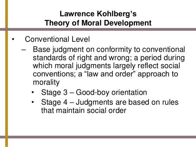an analysis of rules and standards in cognitive moral development theory by lawrence kohlberg Kohlberg believed there were three levels and six stages of moral development the first, the preconventional level, is the level at which young children operate morality is seen as outside the self, a set of rules imposed upon children by adults. an analysis of rules and standards in cognitive moral development theory by lawrence kohlberg Kohlberg believed there were three levels and six stages of moral development the first, the preconventional level, is the level at which young children operate morality is seen as outside the self, a set of rules imposed upon children by adults.