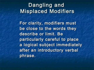 Introdutory Modifiers Business Communications Chapter 3 notes | PPT