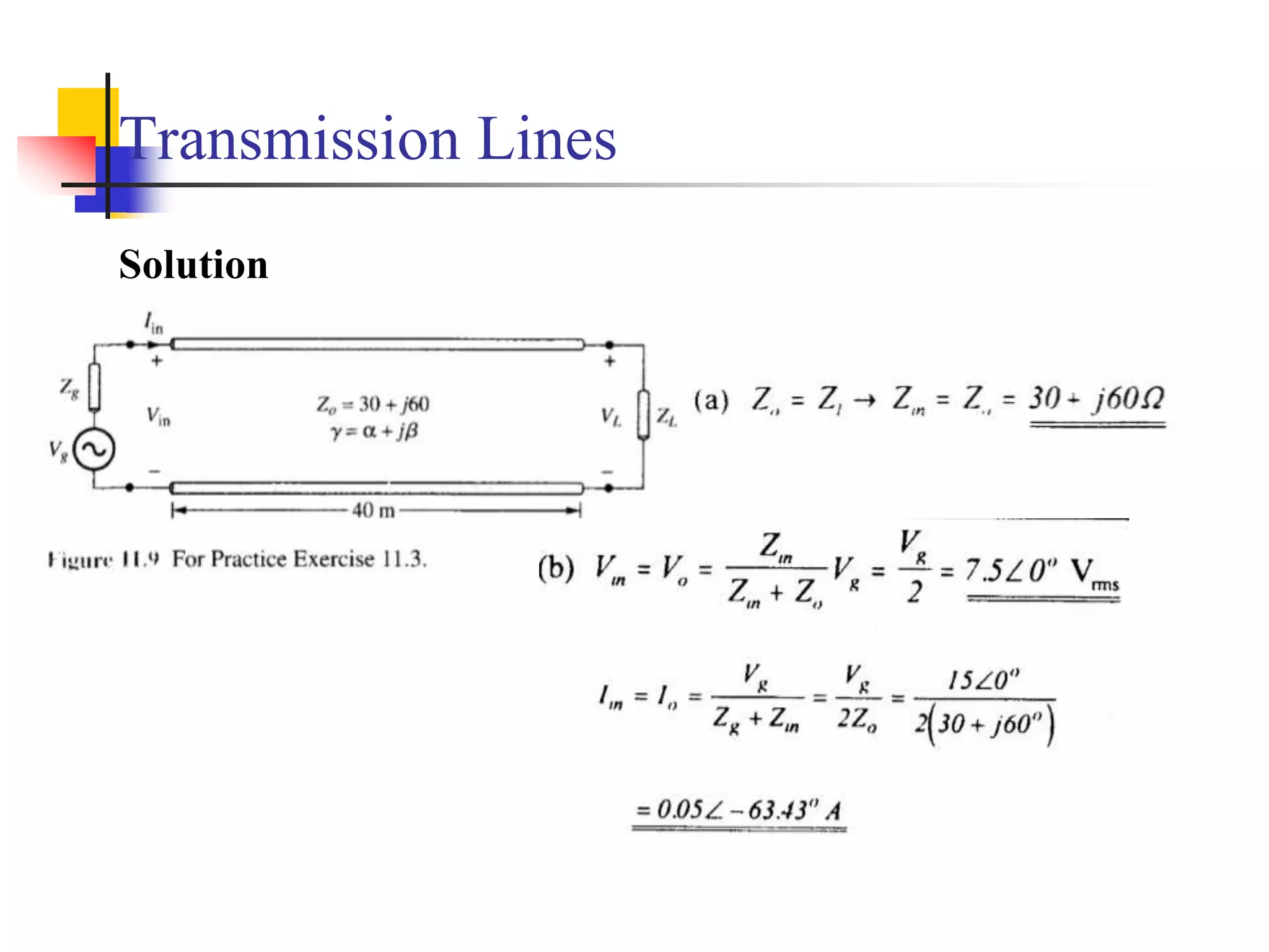 Transmission Lines
Solution
 