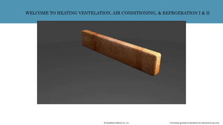 Permission granted to reproduce for educational use only.© Goodheart-Willcox Co., Inc.
WELCOME TO HEATING VENTELATION, AIR CONDITIONING, & REFRGERATION I & II
 
