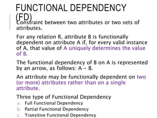 Functional Dependency Between Attributes Database Examples Chapter 3 ( PART 2 ).pptx