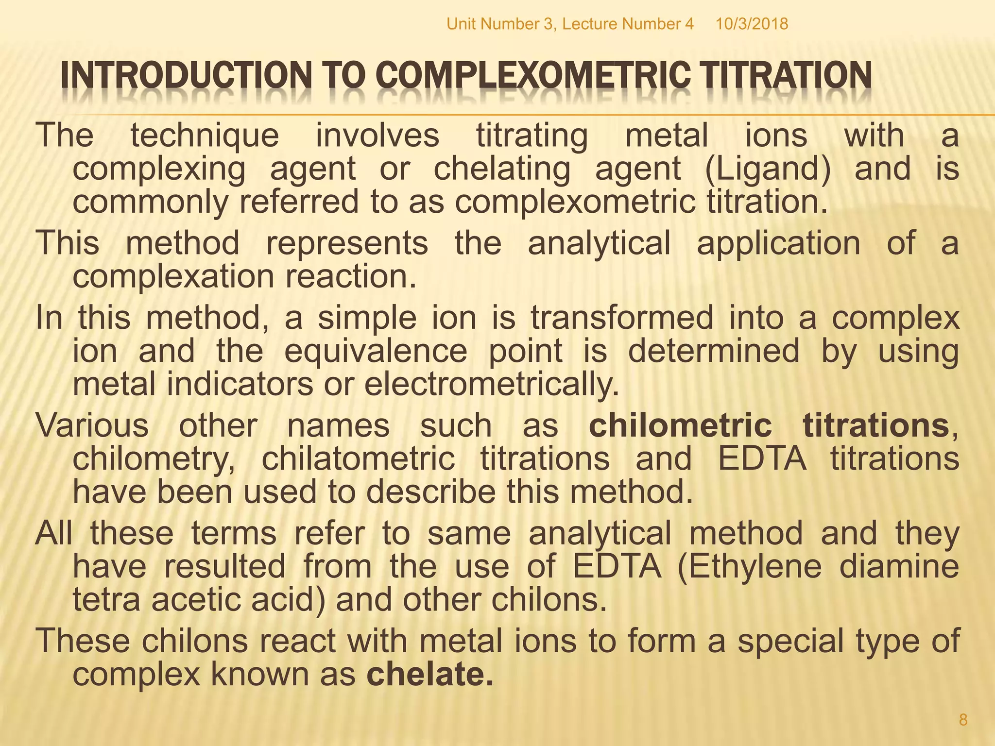 Precipitation Titration, Complexometric Titration, Gravimetry and Diazotization Titration PPT