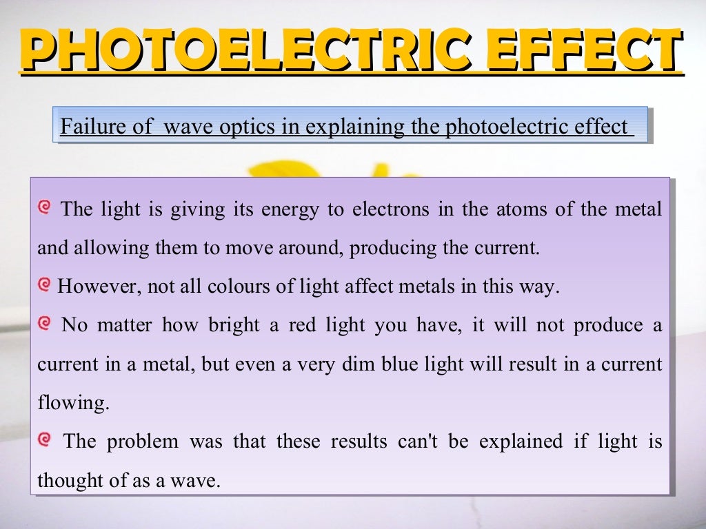 Chapter 3 photoelectric effect