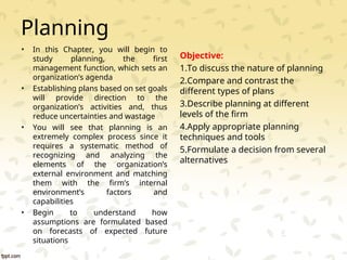 Chapter 3 Planning in Management Theory and Practice | PPT