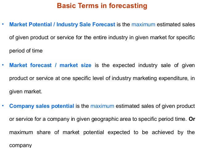 planning sales forecasting and budgeting sale forecast