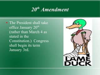 20th Amendment Lame Duck