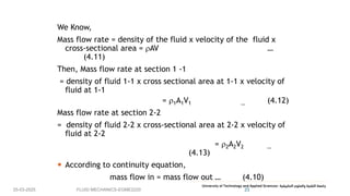 Comprehensive Study of Continuity Equation and Fluid Flow Types in ...