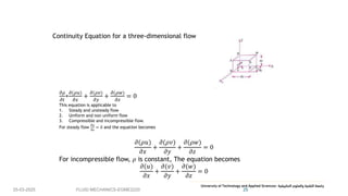 Comprehensive Study of Continuity Equation and Fluid Flow Types in ...