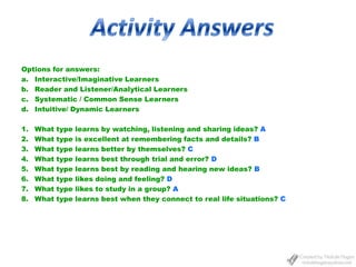 A facilitator is a catalystfor learning. 