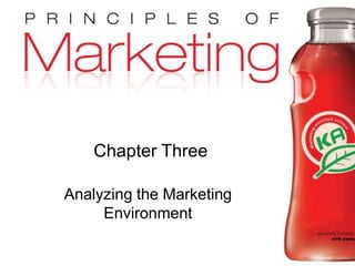 Copyright © 2009 Pearson Education, Inc. Chapter 3- slide 1
Publishing as Prentice Hall
Chapter Three
Analyzing the Marketing
Environment
 
