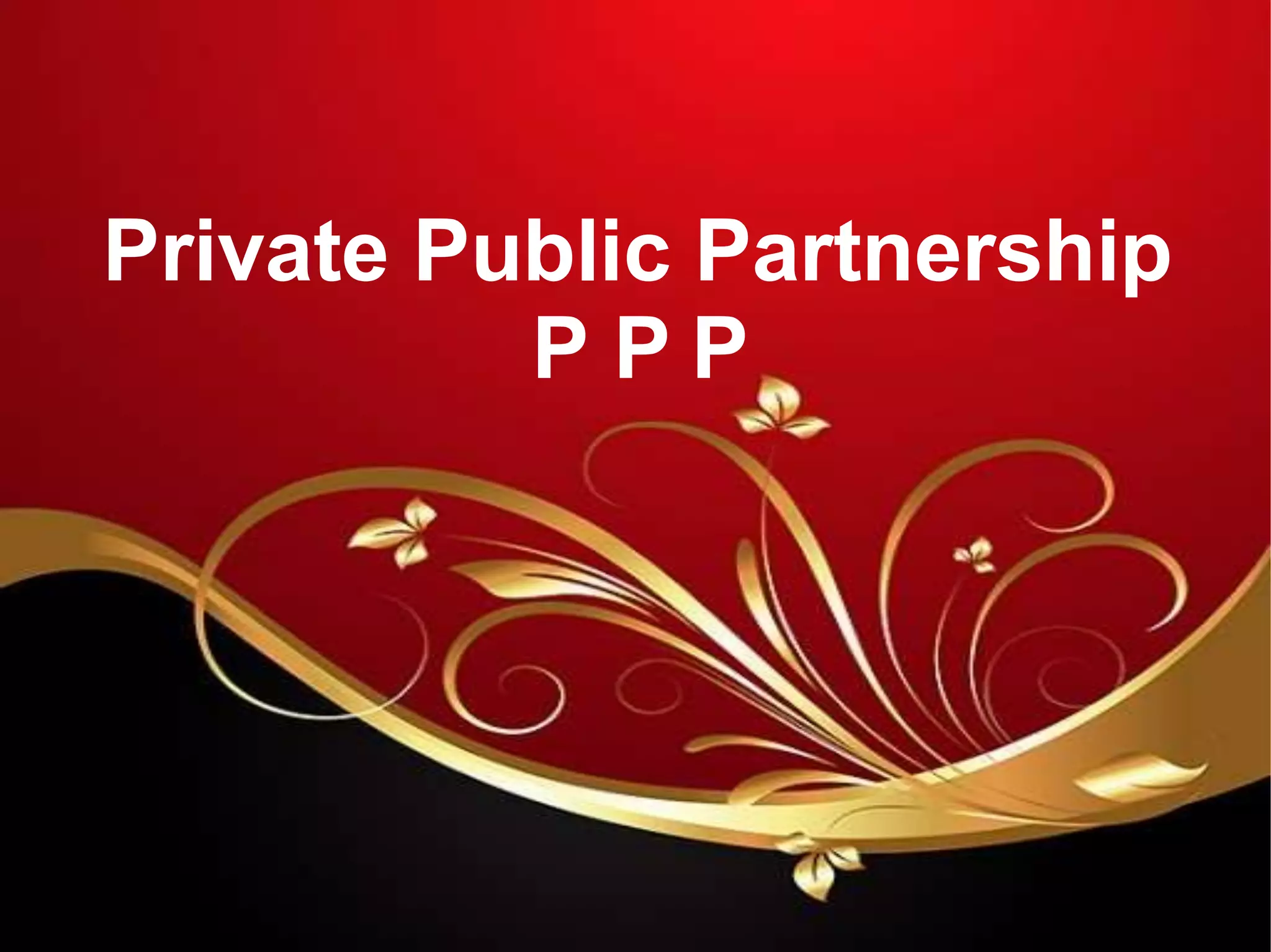 Private Public Partnership
P P P
 