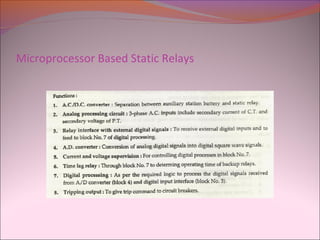 Microprocessor Based Static Relays
 