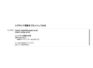 シグモイド関数をプロットしてみるシグモイド関数をプロットしてみる
 
関数 定義
 